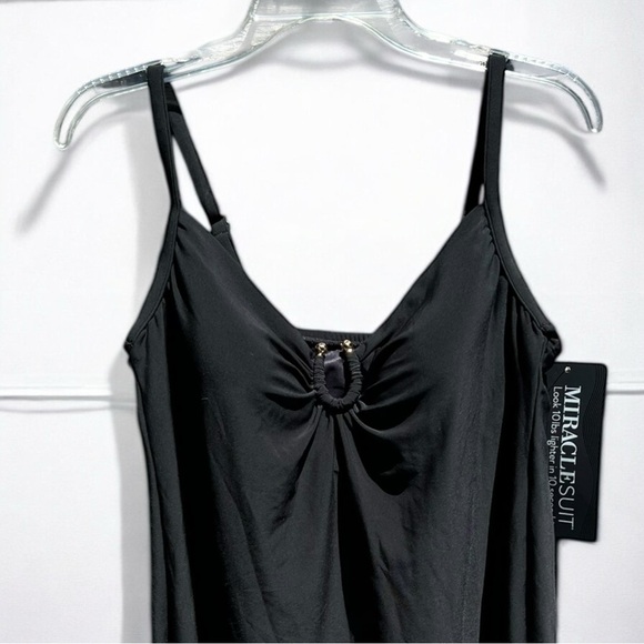 🌻NEW w.tags Miraclesuit Black Zing Tankini Top $132.00 Retail Size 14 - Picture 4 of 12